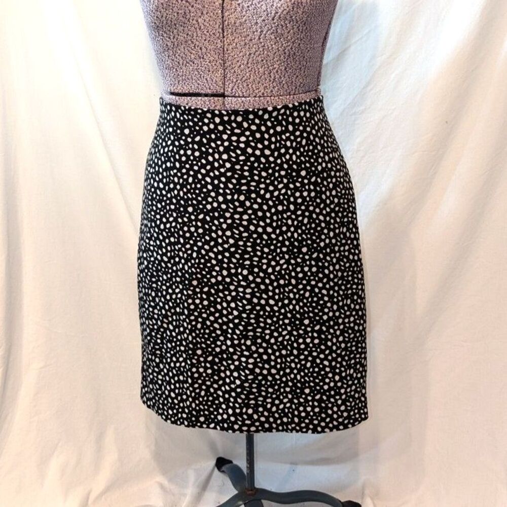 Talbots Black White Polka Dot Pencil Skirt, 12P